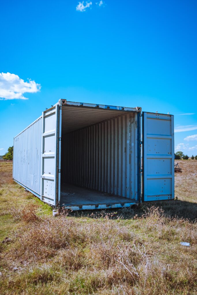 container in a field