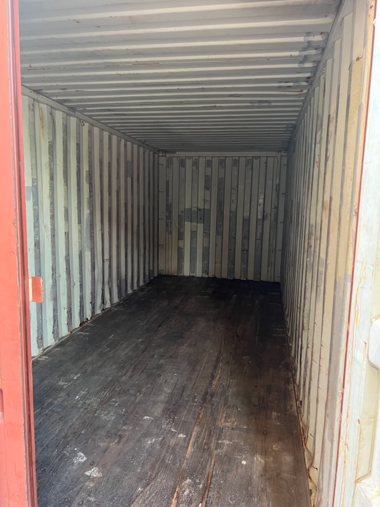 Shipping crate interior showing storage space